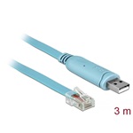 Delock USB-A 2.0 -> RS-232-RJ45 M/M adatkábel 3m kék