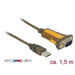 Delock USB-A 2.0 -> Serial RS-232 M/M adatkábel 1.5m barna -40°C-85°C