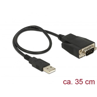 Delock USB-A 2.0 -> Serial RS-232 M/M adatkábel 0.45m fekete