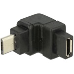 Delock USB-B 2.0 micro - USB-B 2.0 micro M/F adapter fekete 90°fel
