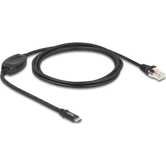 Delock Adapter USB 2.0 Type-C  csatlakozó - 1 x soros RS-232 RJ45 csatlakozó 1,8 m fekete
