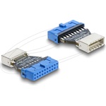 Delock Adapter USB 5 Gbps 20 tűs csatlakozó aljzat   USB 5 Gbps E típusú B kulcsos aljzat