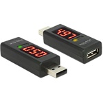 Delock USB-A 2.0 - USB-A 2.0 M/F adapter fekete LED kilyelző