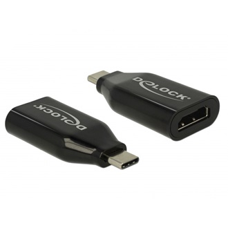 Delock USB-C -> HDMI 2.0 M/F adapter fekete (DP Alt Mode)