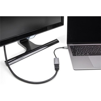 Delock USB-C / Thunderbolt -> HDMI 2.0 M/F adapter 0.15m fekete-szürke DP Alt Mode