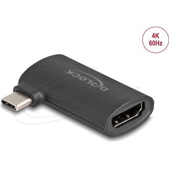 Delock Adapter USB Type-C  dugó   HDMI aljzat (DP Alt Mode), 4K, hajlított kialakítás