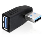Delock USB-A 3.0 -> USB-A 3.0 M/F adapter fekete 270° horizontal