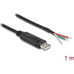 Delock USB-A 2.0 -> Serial RS-485 nyílt vezeték Male adatkábel 1m fekete