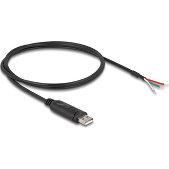 Delock USB-A 2.0 -> Serial RS-485 nyílt vezeték Male adatkábel 1m fekete