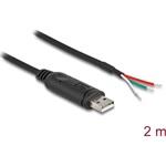 Delock USB-A 2.0 -> Serial RS-485 nyílt vezeték Male adatkábel 2m fekete