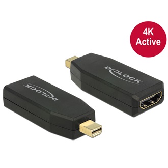 Delock Mini DisplayPort 1.2 -> HDMI M/F aktív adapter fekete