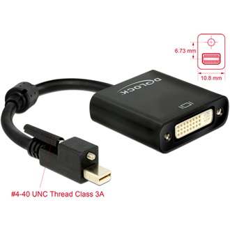 Delock Mini DisplayPort 1.2 -> DVI-I M/F aktív adapter 0.25m fekete