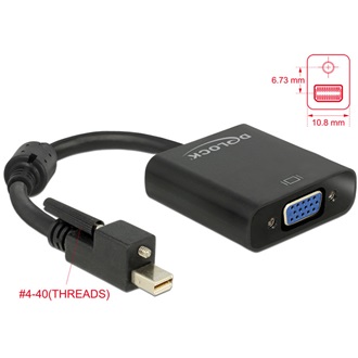 Delock Displayport mini 1.2 -> VGA M/F adapter 0.25m fekete