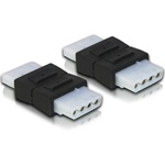 Delock Molex Power 4pin F/F adapter fekete