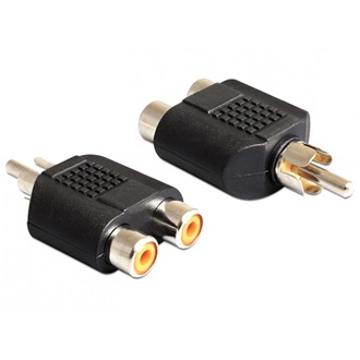 Delock 1db RCA -> 2db RCA M/F adapter fekete