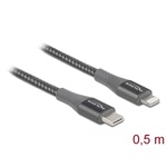 Delock USB-C -> Lightning M/M adatkábel 0.5m szürke MFi
