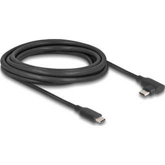 Delock Aktív USB 10 Gbps kábel USB Type-C  apa- balra / jobbra hajlított apa 3 m 8K PD 60 W E-Markerrel