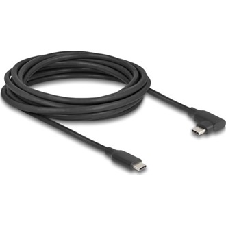 Delock Aktív USB 10 Gbps kábel USB Type-C  apa- balra / jobbra hajlított apa 5 m 8K PD 60 W E-Markerrel