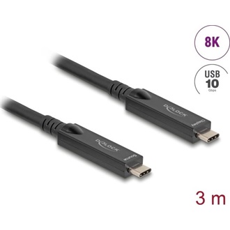 Delock Aktív optikai USB-C  8K Video + adat + PD kábel 3 m