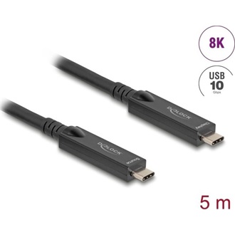 Delock Aktív optikai USB-C  8K Video + adat + PD kábel 5 m