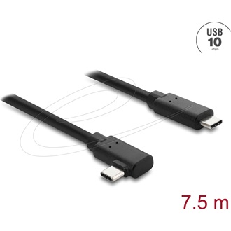 Delock Aktív optikai USB kábel 10 Gbps USB Type-C  csatlakozó, döntött kivitel, 7,5 m