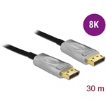Delock DisplayPort 1.4 -> DisplayPort 1.4 M/M aktív video kábel 30m fekete optikai