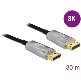 Delock DisplayPort 1.4 -> DisplayPort 1.4 M/M aktív video kábel 30m fekete optikai