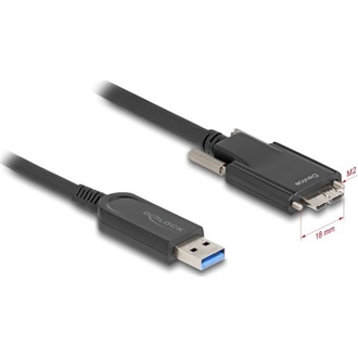 Delock USB-B 3.1 micro -> USB-A 3.2 Gen 1 M/M adatkábel 10m fekete AOC