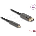 Delock AOC USB-C / Thunderbolt -> DisplayPort 2.1 M/M aktív video kábel 10m fekete