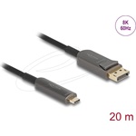 Delock AOC USB-C / Thunderbolt -> DisplayPort 2.1 M/M aktív video kábel 20m fekete
