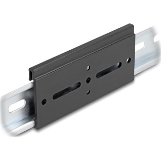 Delock Alumínium beépítő csipesz DIN sínhez 100,0 x 47,8 mm ezüst fekete