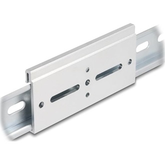 Delock Alumínium beépítő csipesz DIN sínhez 100,0 x 47,8 mm ezüst színű