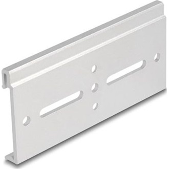 Delock Alumínium beépítő csipesz DIN sínhez 100,0 x 47,8 mm ezüst színű