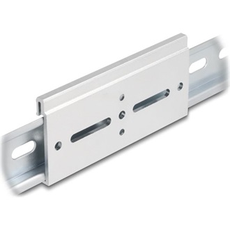 Delock Alumínium beépítő csipesz DIN sínhez 100,0 x 47,8 mm ezüst színű