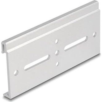 Delock Alumínium beépítő csipesz DIN sínhez 100,0 x 47,8 mm ezüst színű