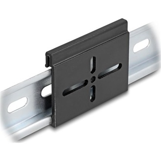 Delock Alumínium beépítő csipesz DIN sínhez 60,0 x 47,8 mm ezüst fekete