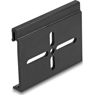 Delock Alumínium beépítő csipesz DIN sínhez 60,0 x 47,8 mm ezüst fekete