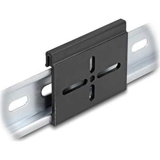 Delock Alumínium beépítő csipesz DIN sínhez 60,0 x 47,8 mm ezüst fekete