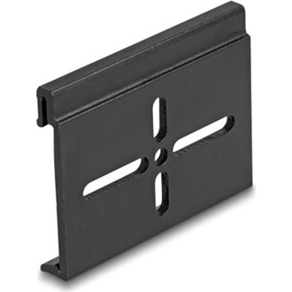 Delock Alumínium beépítő csipesz DIN sínhez 60,0 x 47,8 mm ezüst fekete