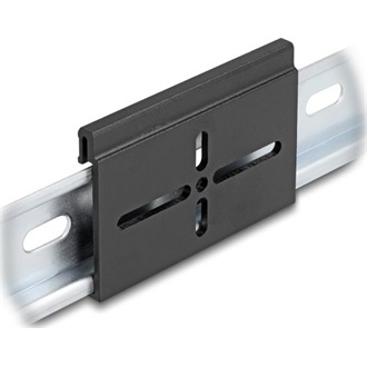 Delock Alumínium beépítő csipesz DIN sínhez 70,0 x 47,8 mm ezüst fekete