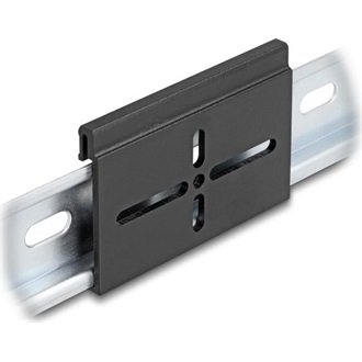 Delock Alumínium beépítő csipesz DIN sínhez 70,0 x 47,8 mm ezüst fekete