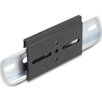 Delock Alumínium beépítő csipesz DIN sínhez 80,0 x 47,8 mm ezüst fekete