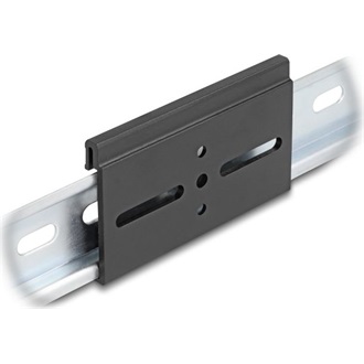 Delock Alumínium beépítő csipesz DIN sínhez 80,0 x 47,8 mm ezüst fekete