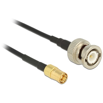 Delock BNC -> SMB M/M antenna kábel 2m fekete RG-174