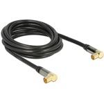 Delock IEC M/F antenna kábel 3m RG-6/U 90° fekete