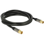 Delock IEC M/F antenna kábel 2m RG-6/U fekete