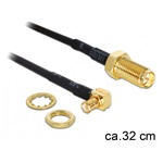 Delock RP-SMA -> MCX M/F antenna kábel 0.32m 90° fekete