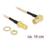 Delock RP-SMA M/F antenna kábel 0.16m réz egyenes/90°