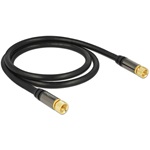Delock F F/F antenna kábel 1m RG-6/U fekete