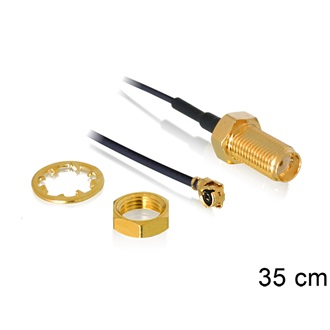 Delock SMA -> MHF/U.FL M/F antenna kábel 0.35m U.FL-LP-088 fekete